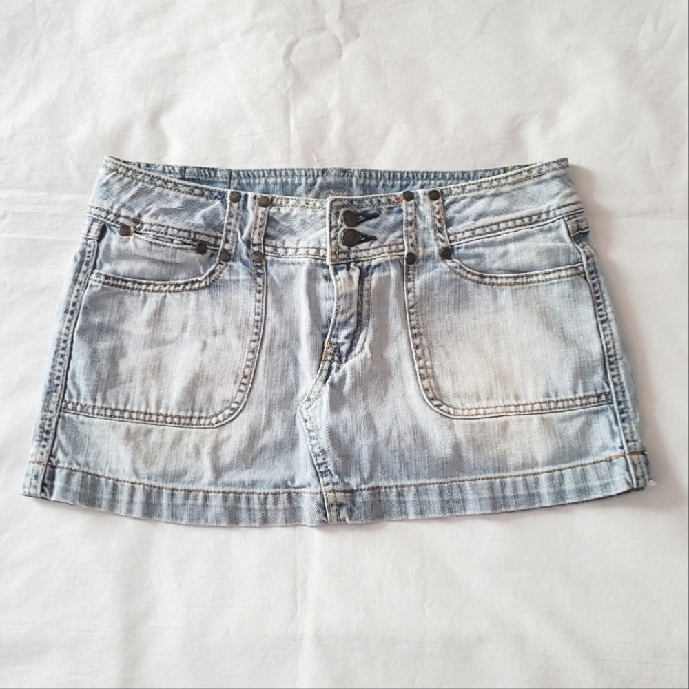 SOLD Low Rise Denim Mini Skirt